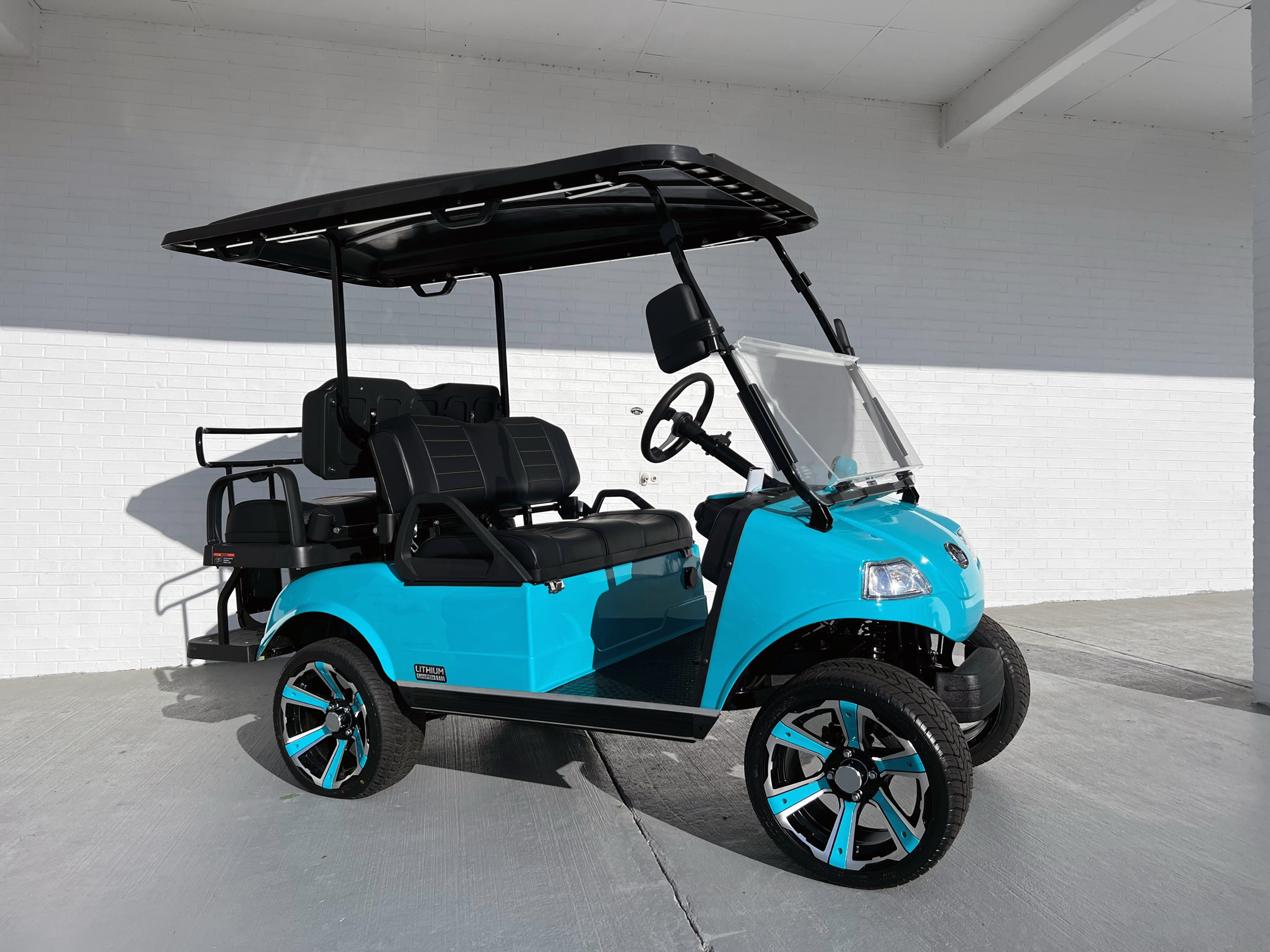 Teal Blue Evolution Classic 4 Pro Golf Cart